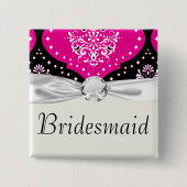 マグントピンク白黒ヘナダマスク 缶バッジ (正面)