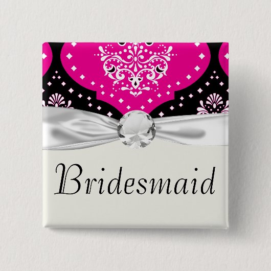 マグントピンク白黒ヘナダマスク 缶バッジ (正面)