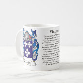 マグヴィンチェンツォ家族の紋章付き外衣 コーヒーマグカップ (正面左)