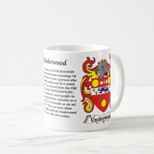 マグ下草家族の紋章付き外衣 コーヒーマグカップ (正面右)