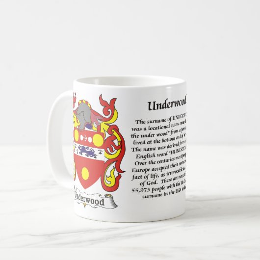 マグ下草家族の紋章付き外衣 コーヒーマグカップ (正面左)