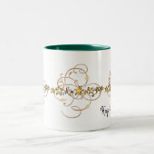 マグ保イハンサム金ゴールドスターグリーン ツートーンマグカップ (中央)