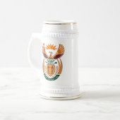 マグ南アフリカ共和国の紋章付き外衣 ビールジョッキ (正面左)