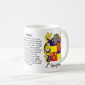 マグ執事家族の紋章付き外衣 コーヒーマグカップ (正面右)