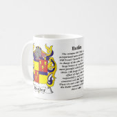 マグ執事家族の紋章付き外衣 コーヒーマグカップ (正面左)