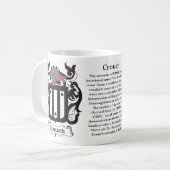 マグ家族の紋章付き外衣は身をかがめります コーヒーマグカップ (正面左)