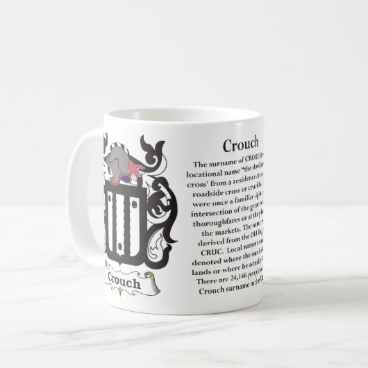 マグ家族の紋章付き外衣は身をかがめります コーヒーマグカップ (正面左)