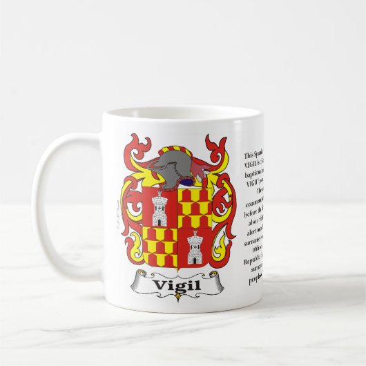 マグ家族の紋章付き外衣 コーヒーマグカップ (左)