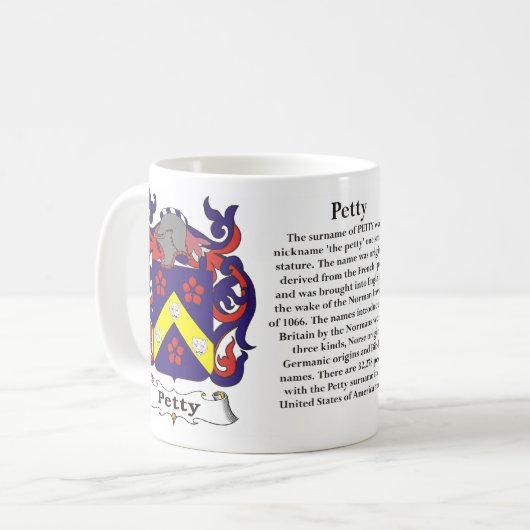 マグ小さい家族の紋章付き外衣 コーヒーマグカップ (正面左)