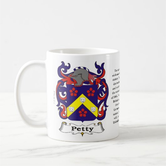 マグ小さい家族の紋章付き外衣 コーヒーマグカップ (左)