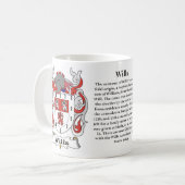 マグ意志家族の紋章付き外衣 コーヒーマグカップ (正面左)