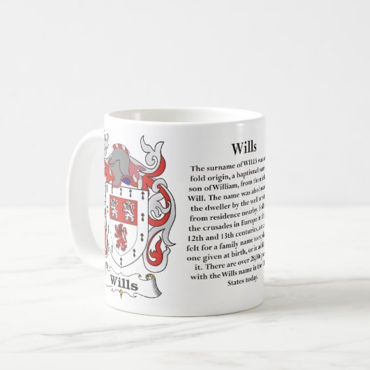 マグ意志家族の紋章付き外衣 コーヒーマグカップ (正面左)