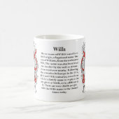 マグ意志家族の紋章付き外衣 コーヒーマグカップ (中央)