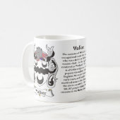 マグ歩行者家族の紋章付き外衣 コーヒーマグカップ (正面左)