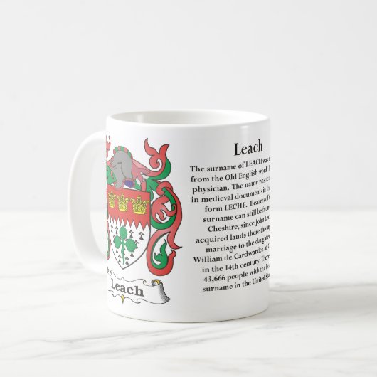 マグ濾過家族の紋章付き外衣 コーヒーマグカップ (正面左)