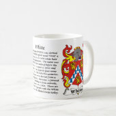 マグ白い家族の紋章付き外衣 コーヒーマグカップ (正面右)