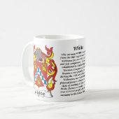 マグ白い家族の紋章付き外衣 コーヒーマグカップ (正面左)