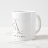 マグ白お名前の先頭に白い文字A ジャンボコーヒーマグカップ (正面右)
