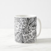 マグ白黒パターン コーヒーマグカップ (正面右)