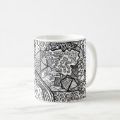 マグ白黒パターン コーヒーマグカップ (正面右)