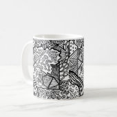 マグ白黒パターン コーヒーマグカップ (正面左)