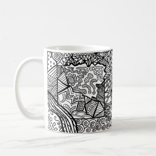 マグ白黒パターン コーヒーマグカップ (左)