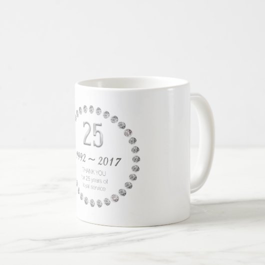 マグ第25記念日の従業員の仕事ありがとう コーヒーマグカップ (正面右)