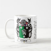 マグ粘土家族の紋章付き外衣 コーヒーマグカップ (左)