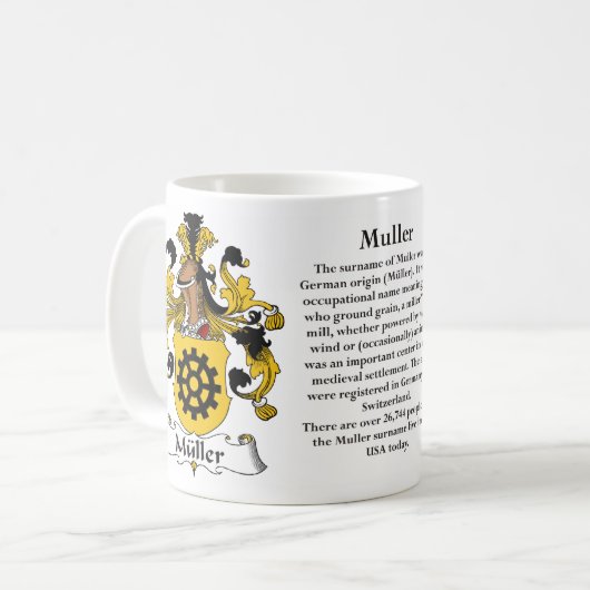 マグ紛砕機家族のドイツの紋章付き外衣 コーヒーマグカップ (正面左)