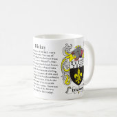 マグ胸当て家族の紋章付き外衣 コーヒーマグカップ (正面右)