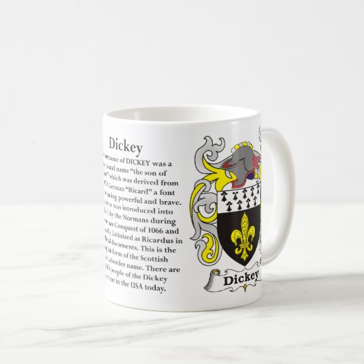 マグ胸当て家族の紋章付き外衣 コーヒーマグカップ (正面右)