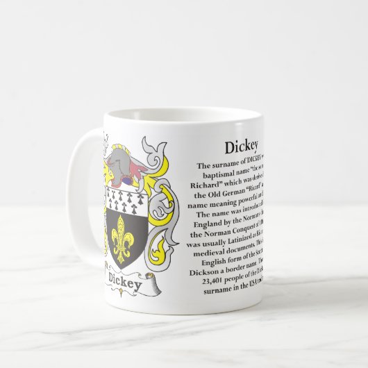 マグ胸当て家族の紋章付き外衣 コーヒーマグカップ (正面左)