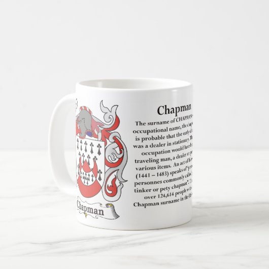 マグ行商人家族の紋章付き外衣 コーヒーマグカップ (正面左)