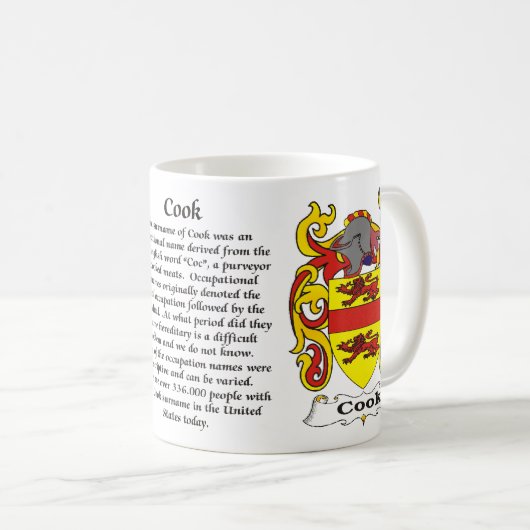マグ調理師家族の紋章付き外衣 コーヒーマグカップ (正面右)