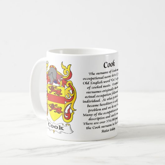 マグ調理師家族の紋章付き外衣 コーヒーマグカップ (正面左)