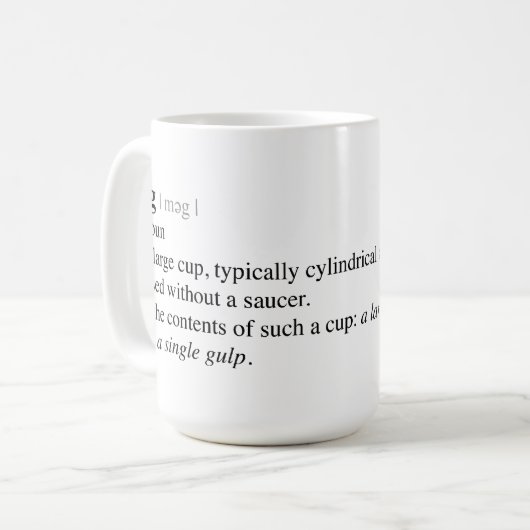 マグ辞書定義 コーヒーマグカップ (正面左)