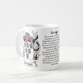 マグ野蛮な家族の紋章付き外衣 コーヒーマグカップ (正面左)