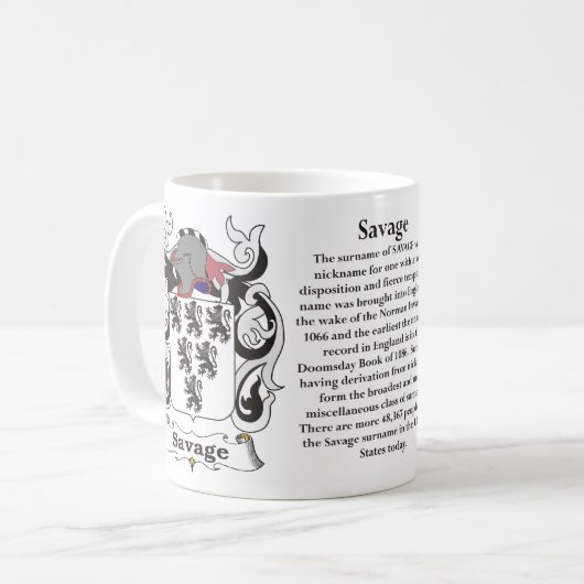 マグ野蛮な家族の紋章付き外衣 コーヒーマグカップ (正面左)