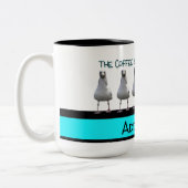 マグ鉱山鉱山鉱山のカモメの飲料のコップ ツートーンマグカップ (左)