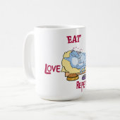 マグ食べ睡眠ラブリピーター コーヒーマグカップ (正面左)