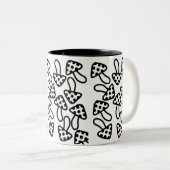 マグ黒と白キノコ ツートーンマグカップ (正面右)