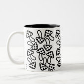 マグ黒と白キノコ ツートーンマグカップ (左)