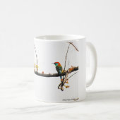 マグ11 0z。 青いthroated蜂食べる人の鳥のデザイン コーヒーマグカップ (正面右)