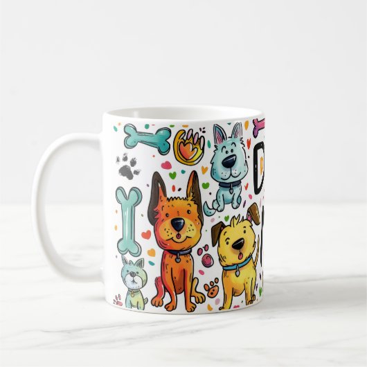 マグ11 oz犬ママ贈り物アイディアファーマザーズ コーヒーマグカップ (左)