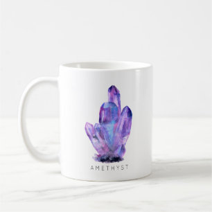 マグ2月Birthstone -紫色の水彩画 の コーヒーマグカップ