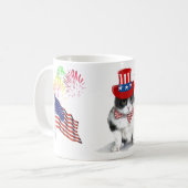 マグ: おこりっぽいFelixのの猫、7月第4 コーヒーマグカップ (正面左)