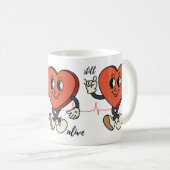 マグ、まだ生きている コーヒーマグカップ (正面右)