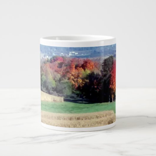 マグ、ジャンボ20オズ。ウィスコンシンカントリーサイド秋 ジャンボコーヒーマグカップ (正面)