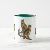 マグ:ジョン素晴らし・ジェームズ・オードゥボンによる角型フクロウ マグカップ (中央)