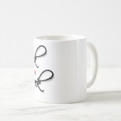 マグ- "チームワークはDreamworkを作ります! " コーヒーマグカップ (正面右)